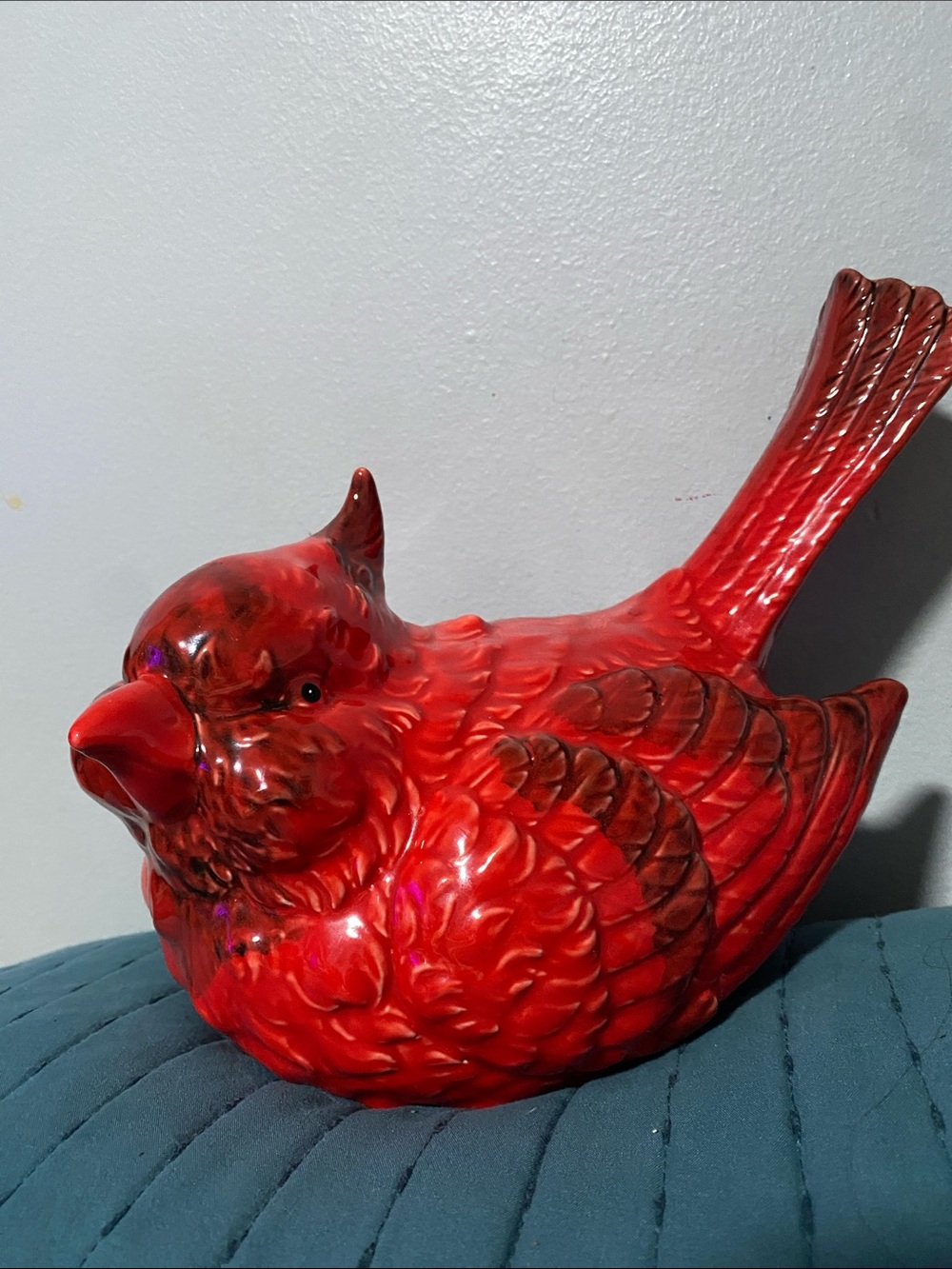 Red Ceramic Cardinal Decorative Bird Figurine - Brand Unspecified